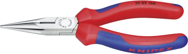 Knipex Flachrundzange mit Schneide schwarz atramentiert 160 mm