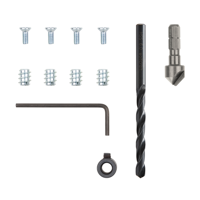 wolfcraft Reparaturset für Topfscharniere 11-teilig