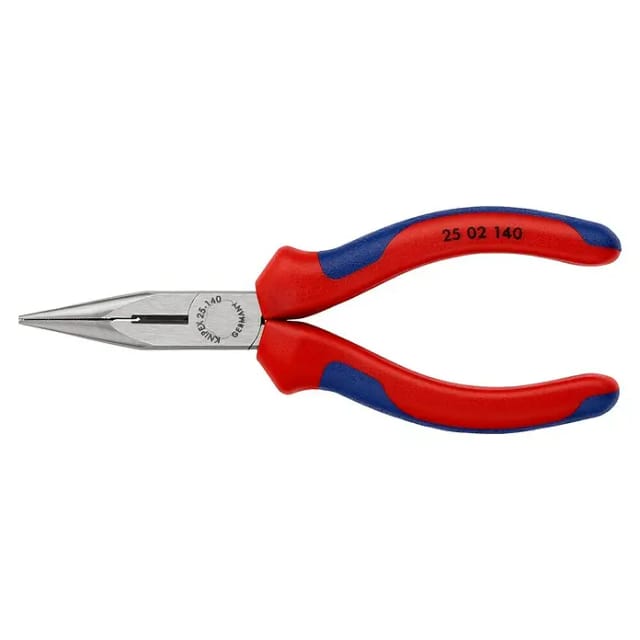 Knipex Flachrundzange mit Schneide schwarz atramentiert 140 mm
