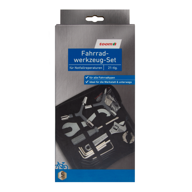 toom Fahrradwerkzeug-Set 21-teilig, Aufbewahrungstasche
