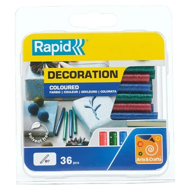 Rapid Heißklebesticks Glitzer farbig Ø 7 x 90 mm 36 Stück