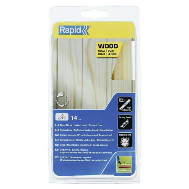 Rapid Klebestick für Holz gelb Ø 12 x 190 mm 14 Stück