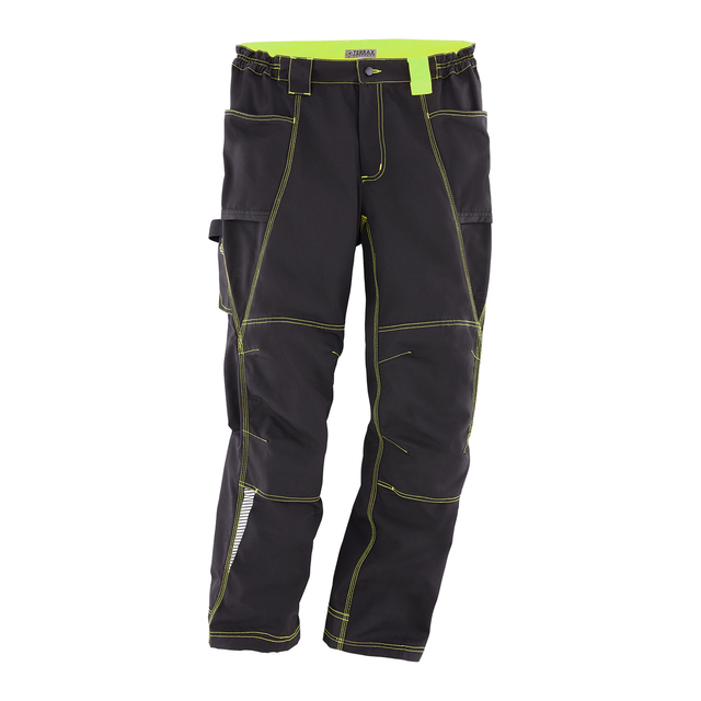 Workwear Herren-Arbeitshose schwarz/limettenfarben Gr. 54