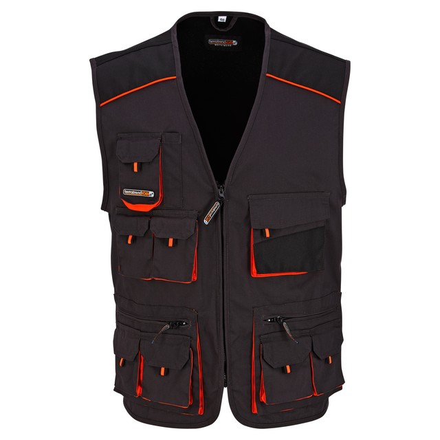 Arbeitsweste dünn grau/orange Gr. 48