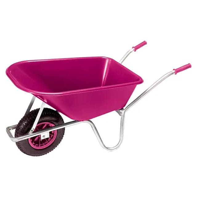 pro-bau-tec Gartenschubkarre pink Stahl / Polypropylen 100 l