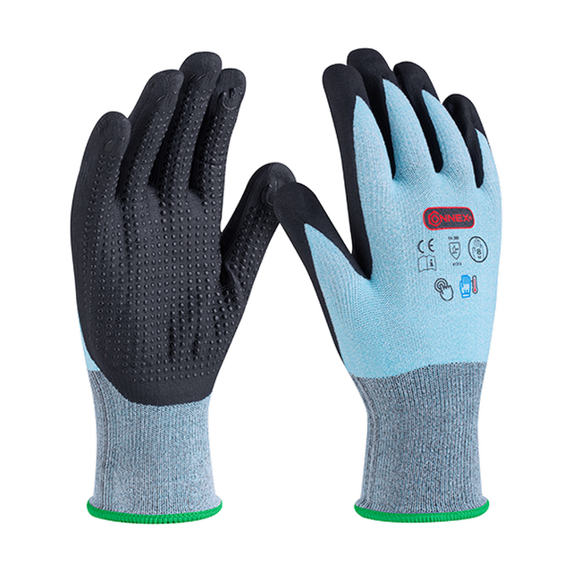 Connex Arbeitshandschuh 'Economic Comfort Cool&Touch' blau/weiß/schwarz Größe 8/M