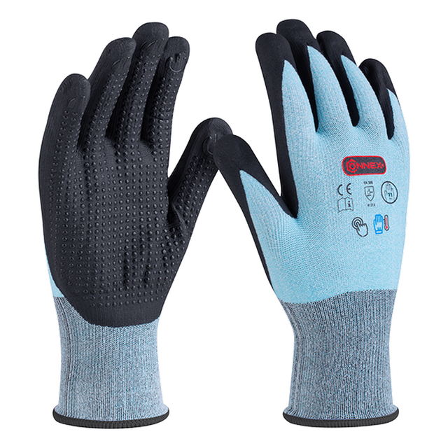 Connex Arbeitshandschuh 'Economic Comfort Cool&Touch' blau/weiß/schwarz Größe 11/XXL