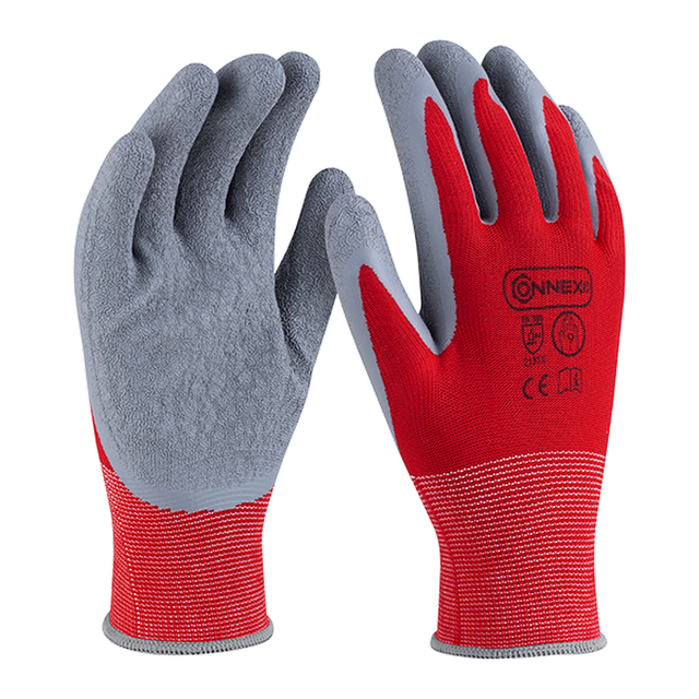 Connex Arbeitshandschuh 'Outdoor Grip' rot/grau Größe 9/L