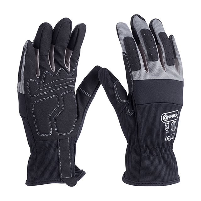 Connex Arbeitshandschuh 'Outdoor Construction Pro' grau/schwarz Größe 9/L