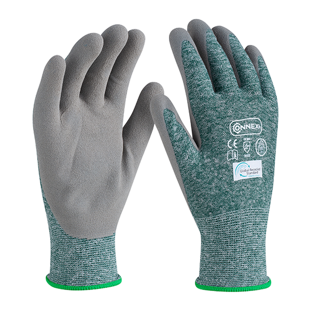 Connex Arbeitshandschuh 'Recycled Outdoor' grün/weiß/grau Größe 8/M