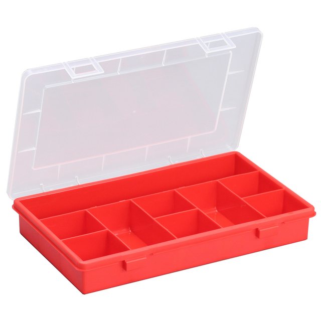 Allit EuroPlus Sortimentskasten 'Basic 29/9' 9 Fächer rot 29 x 18,5 x 4,6 cm