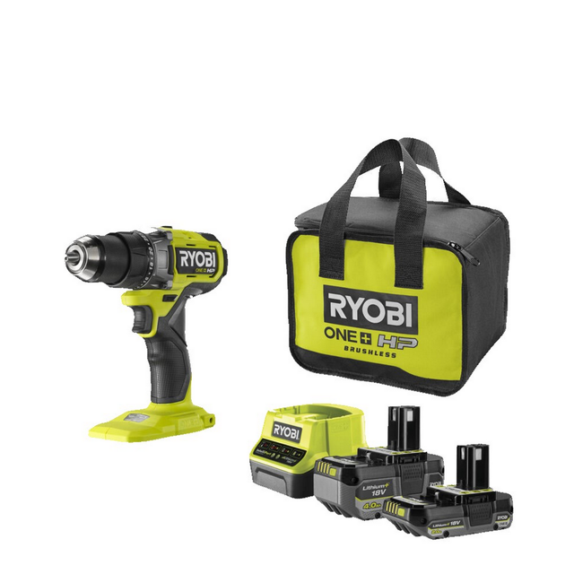 Ryobi Akku-Bohrschrauber 'ONE+ HP RDD18X-242S' 18 V inkl. 2 Akkus (2 Ah/4 Ah) und Ladegerät