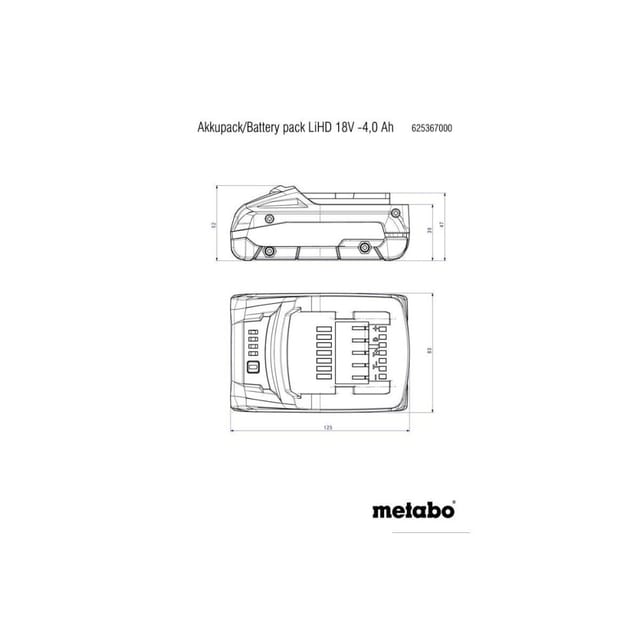 Metabo Lithium-Ionen Akku 18 V 4,0 Ah