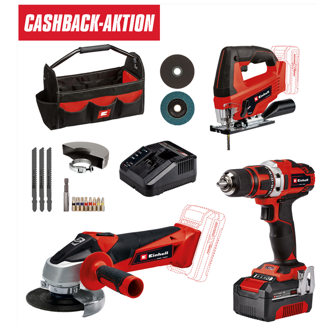 Einhell Akku-Maschinen-Set 'Power X-Change TE-TK 18/3 Li Kit (JS+CD+AG)'
