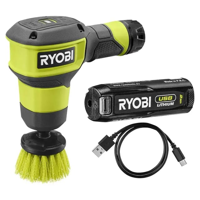 Ryobi Akku-Reinigungsbürste 'USB-Lithium' Ø 5 cm 4 V mit Akku und Ladekabel