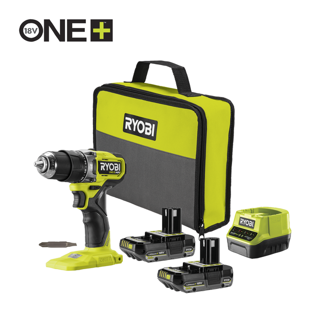 Ryobi Akku-Schlagbohrschrauber 'RPD18C1-220S 18 V ONE+ HP Brushless' mit 2 x 2,0 Ah Akkus und Ladegerät