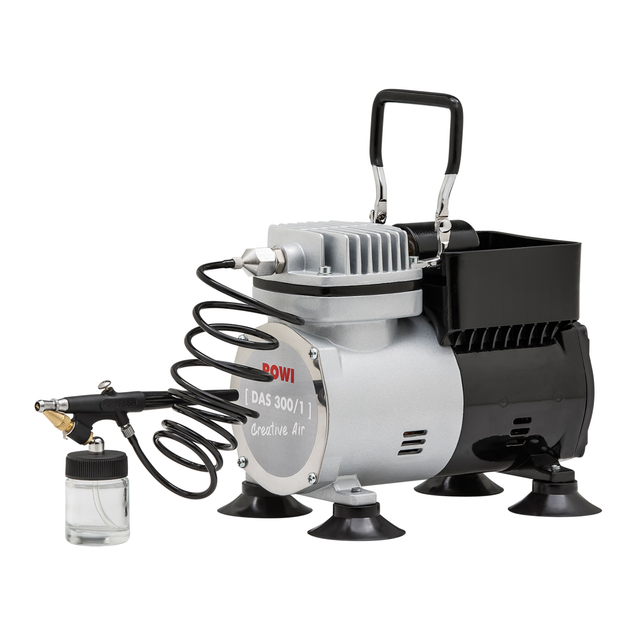 Rowi Airbrush-Kompressor 'DAS 300/1 Set Creative' 2,6 bar inklusive Zubehör