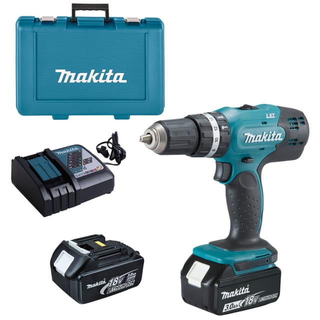 Makita Akku-Schlagbohrschrauber Set '18V/3,0 AH-DHP453RFE' blau-schwarz