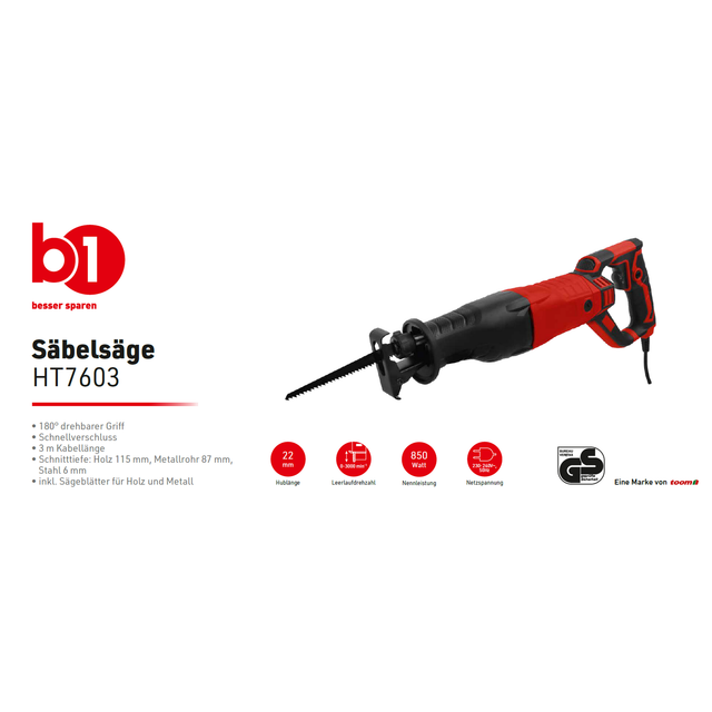 B1 Säbelsäge 'HT7603' 850 W