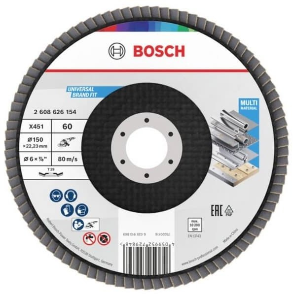 Fächerscheibe Bosch X451 150 Mm Körnung 60 Packung 15