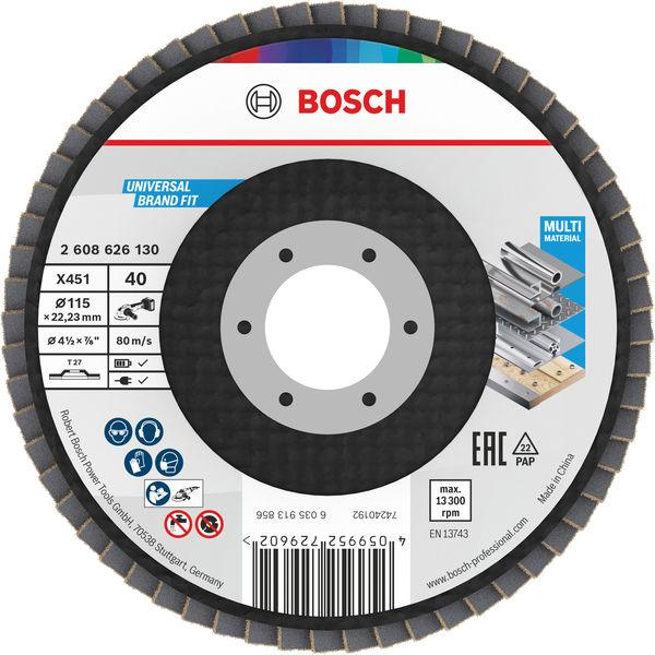 Fächerscheibe Bosch X451 115 Mm Korn 40 Pack 15