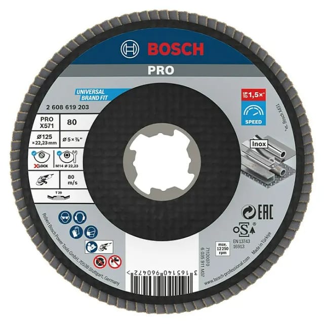 Bosch Fächerschleifscheibe gekröpft Ø 125 mm K80