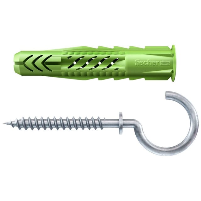 Fischer Universaldübel 'UX Green' mit Rand, Rundhaken Ø 8 x 50 mm, 4 Stück
