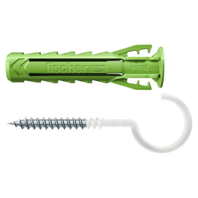 Fischer Spreizdübel-Set 'SX Plus Green' Ø 6 x 30 mm RH mit Rundhaken, 8-teilig