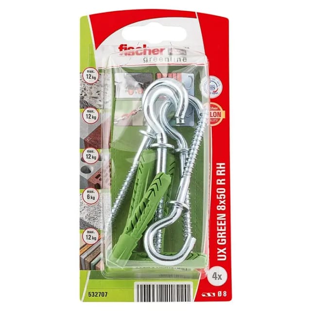 Fischer Universaldübel 'UX Green R RH' 5 mm 4 Stück