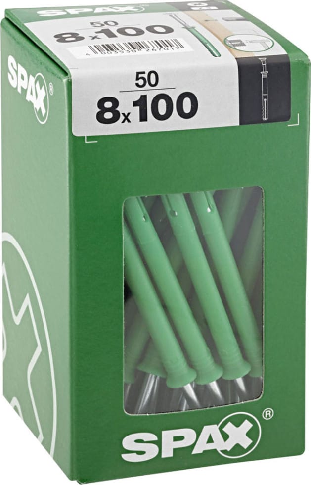 Spax Nageldübel Typ-ND Senkkopf Pozidriv Ø 8 x 100 mm 50 Stück