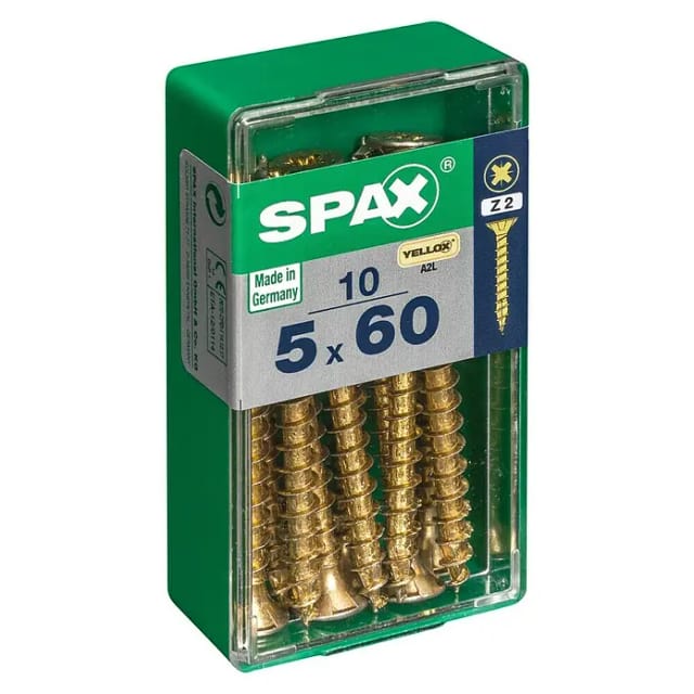 Spax Senkkopfschrauben PZ2 Ø 5 x 60 mm 10 Stück
