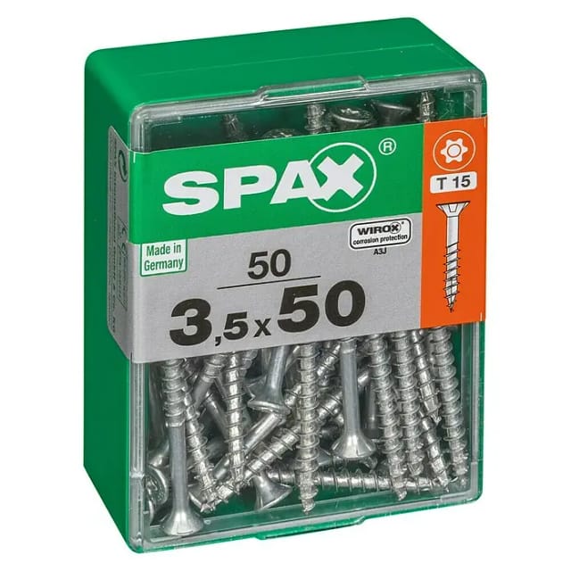 Spax Universalschrauben T-Star plus T15 Stahl 3,5 x 50 mm 50 Stück