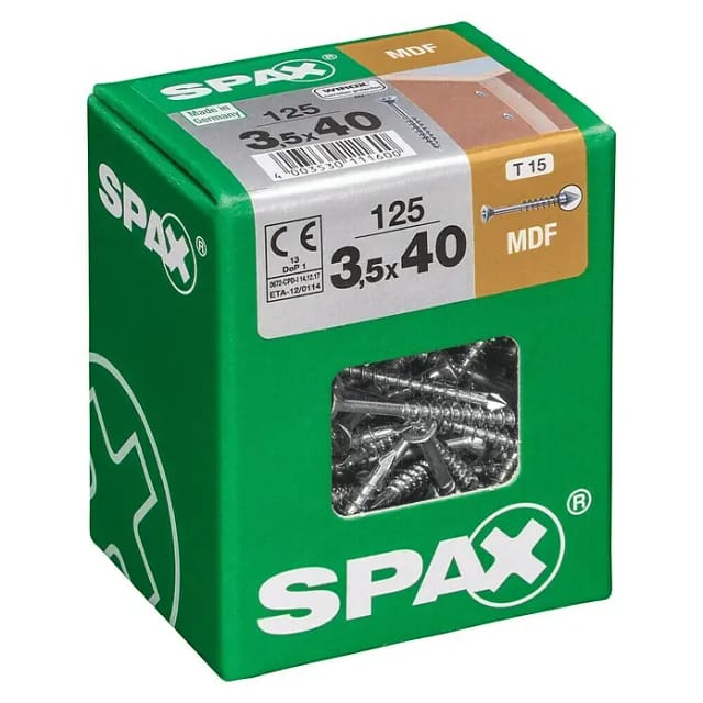 Spax MDF-Schrauben T-Star plus T15 3,5 x 40 mm 125 Stück