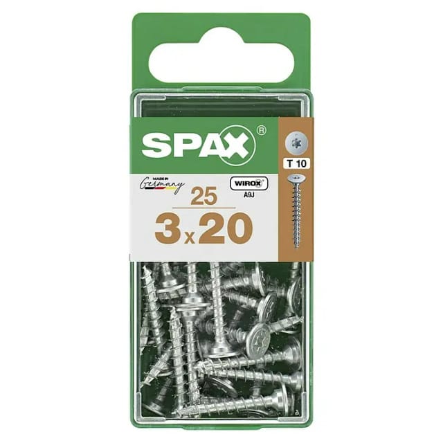 Spax Universalschraube Flachrückwandkopf T-Star plus T10 Stahl Ø 3 x 20 mm 25 Stück