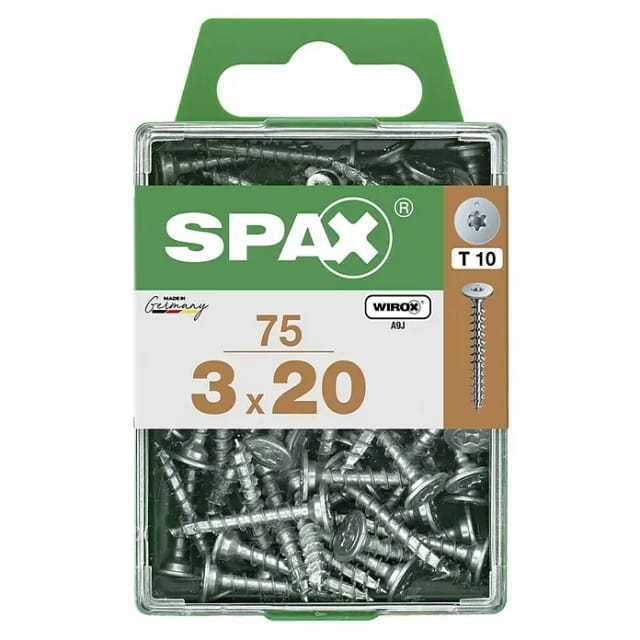 Spax Universalschraube Flachrückwandkopf T-Star plus T10 Stahl Ø 3 x 20 mm 75 Stück