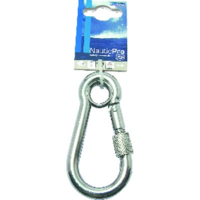 Karabinerhaken mit Sicherung Edelstahl 4A Ø 10 mm