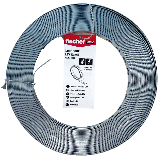 Fischer Lochband 'LBV 12/10' Stahl galvanisch verzinkt 10 m x 12 mm