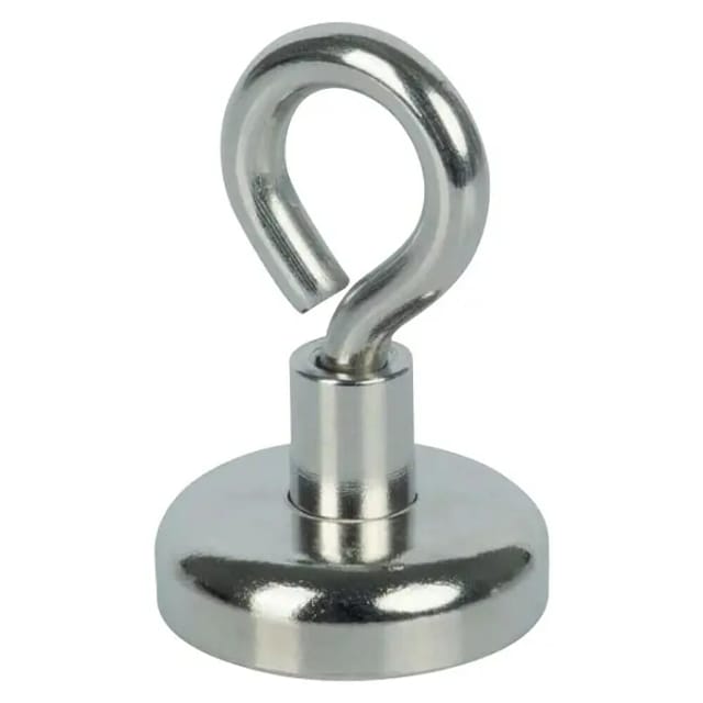 Fix-o-moll Topfmagnet 'Neodym' silbern mit Öse Ø 25 x 42 mm