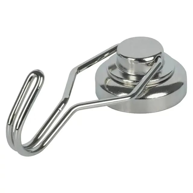 Fix-o-moll Topfmagnet 'Neodym' silbern drehbarer Haken Ø 25 x 50 mm, 2 Stück