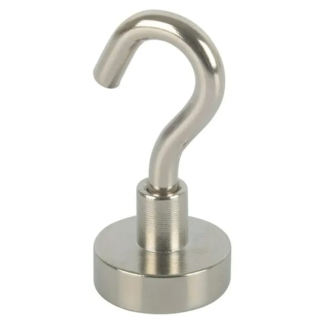 Fix-o-moll Topfmagnet 'Neodym' silbern M5 Schraubhaken Ø 25 x 40 mm