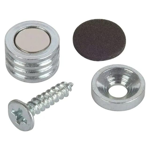 Fix-o-moll Magnetschnäpper 'Neodym' silbern Ø 12,7 x 6,4 mm, 4 Stück