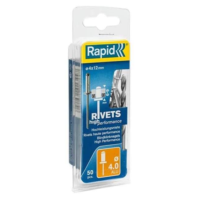Rapid Universal-Blindniete Ø 4 x 12 mm 50 Stück inkl. Bohrer