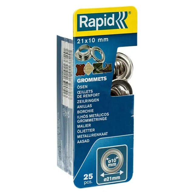 Rapid Ösen mit Ring Ø 10 x 21 mm 25 Stück inkl. Einschlagwerkzeug