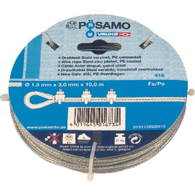 3M Drahtseil 3 mm V4A SB-Ring 10 m