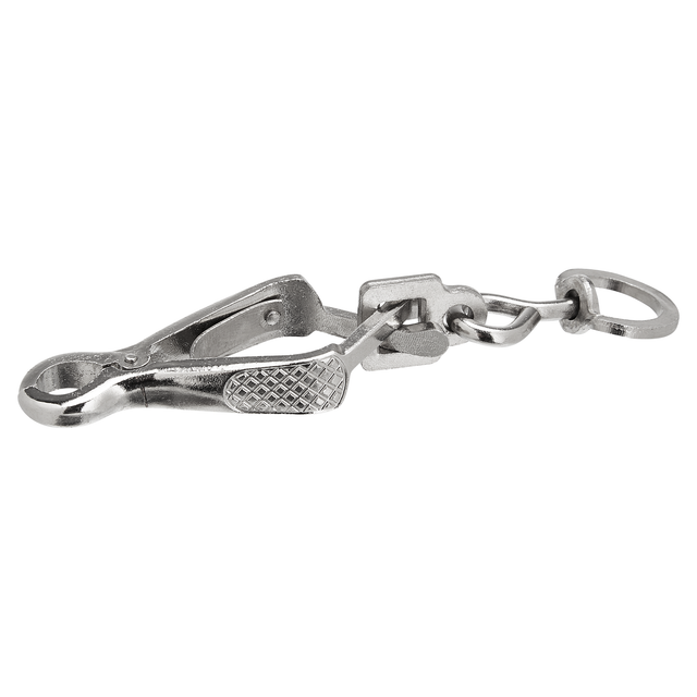 Zangenkarabiner Stahl gehärtet vernickelt 70 mm