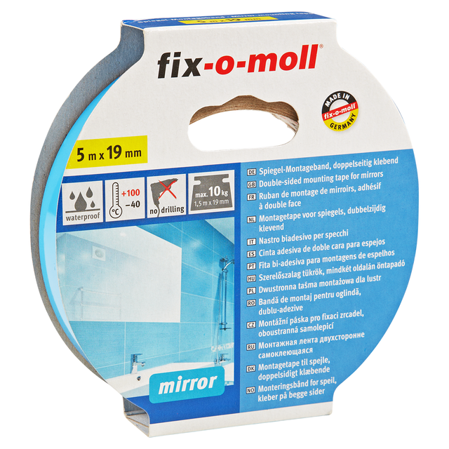 Fix-o-moll Spiegelmontageband weiß 500 x 1,9 cm
