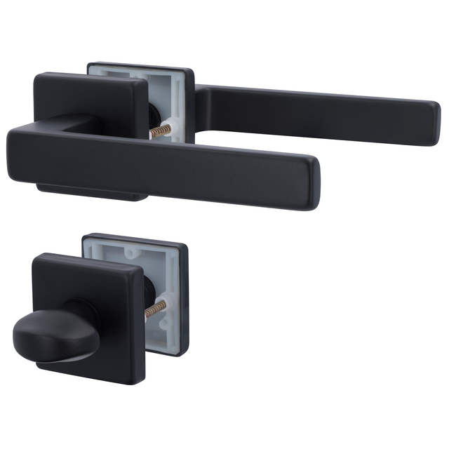 Alpertec Rosettengarnitur 'Miami Square' Aluminium schwarz matt