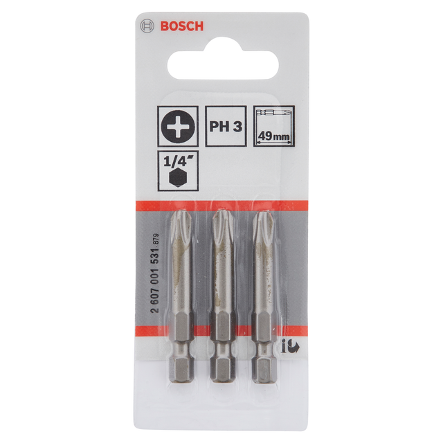Bosch Bit Kreuzschlitz PH 3 49 mm 3 Stück