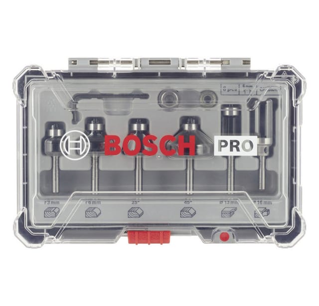 Bosch 'PRO' Rand- und Kantenfräser-Set 6-teilig Ø 6 mm
