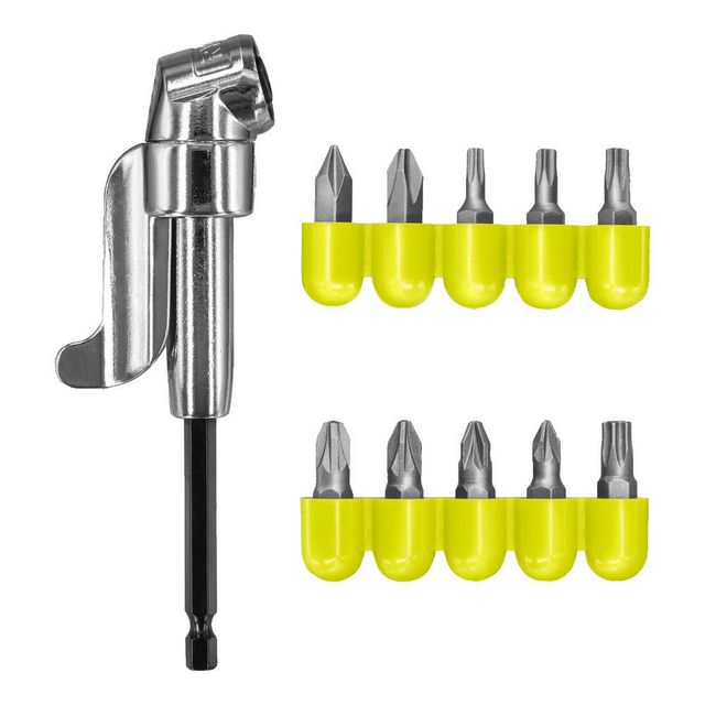 Ryobi Winkelschraubvorsatz 'RAKRAD11' inkl. 10 Schrauberbits